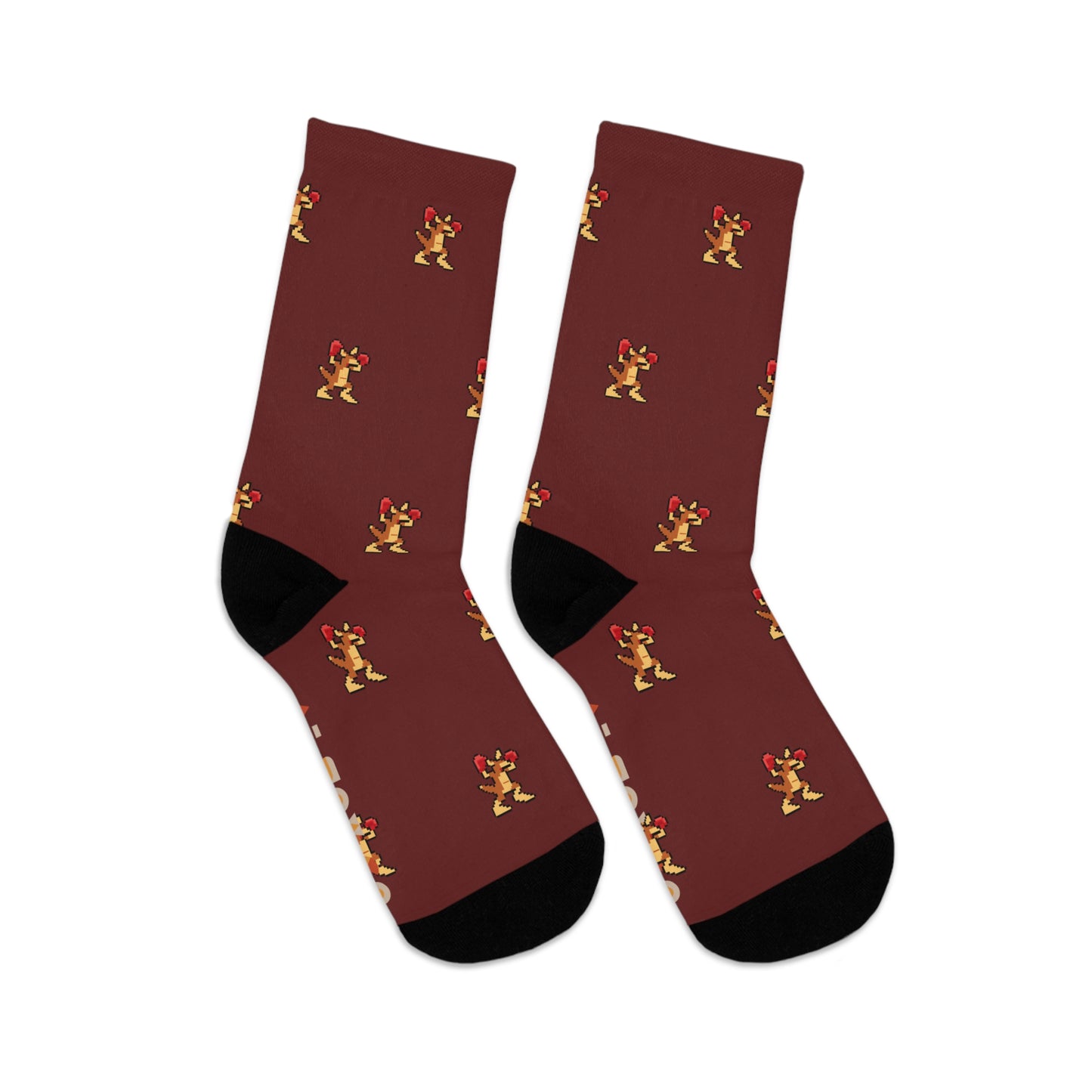 Pixel Punch: Kangaroo Boxing Socks