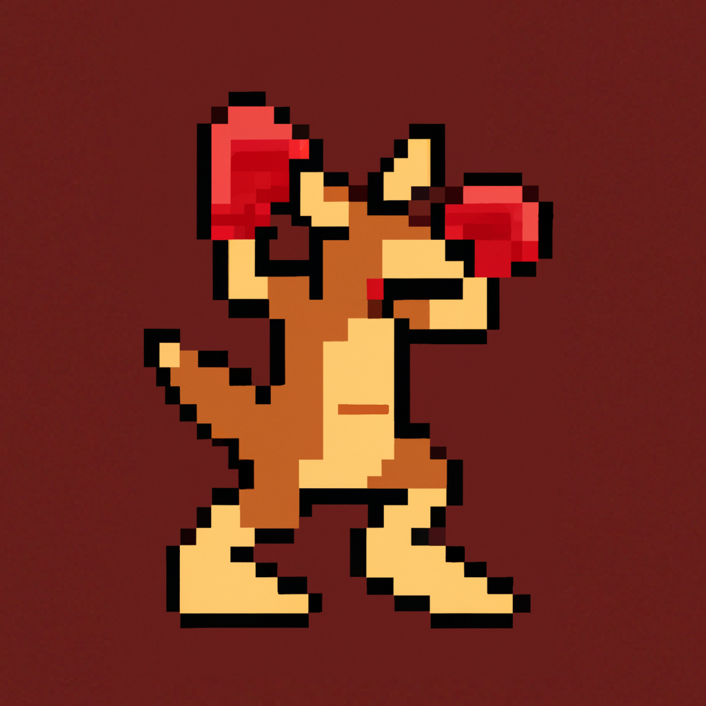 Pixel Punch: Kangaroo Boxing Socks